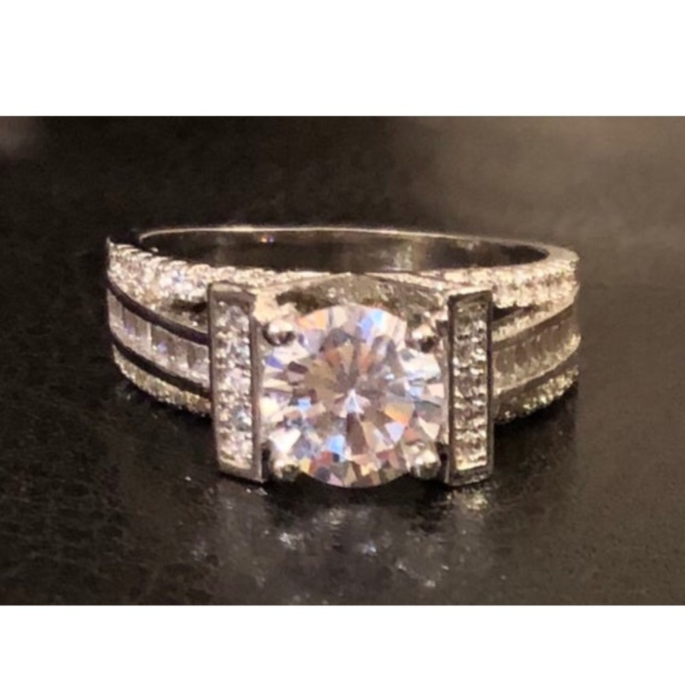 10K Gold Filled 3K Clear 5a CZ Ring size 8 1/4 - Picture 7 of 8